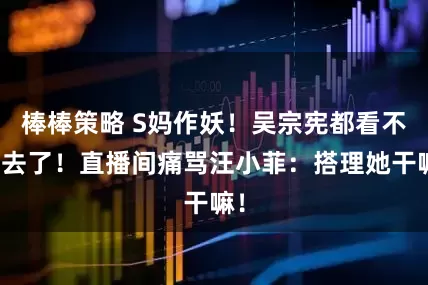 棒棒策略 S妈作妖！吴宗宪都看不下去了！直播间痛骂汪小菲：搭理她干嘛！