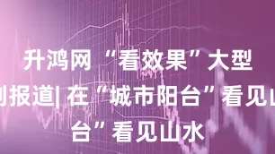 升鸿网 “看效果”大型系列报道| 在“城市阳台”看见山水